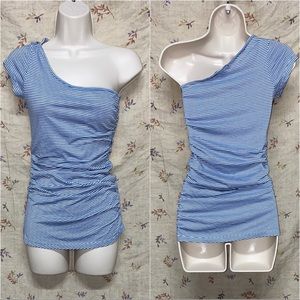 Blue one shoulder top